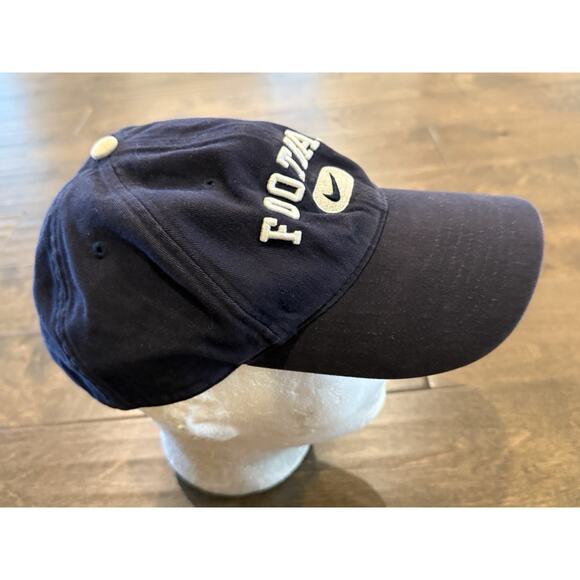 Vintage Y2K Nike Football Spellout Swoosh Navy Adjustable Strapback Hat Cap - Picture 4 of 8